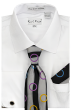 Karl Knox Men's French Cuff Shirt Set - Circle Stripe