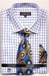 Avanti Uomo Men's French Cuff Dress Shirt Set - Windowpane 