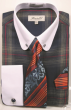 Fratello Men's 100% Cotton French Cuff Dress Shirt Set - White Accents
