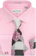 Karl Knox Men's French Cuff Shirt Set - Triple Pattern Checker