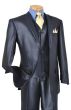 Vinci Men's 3 Piece Executive Outlet Suit - Soft Sharkskin