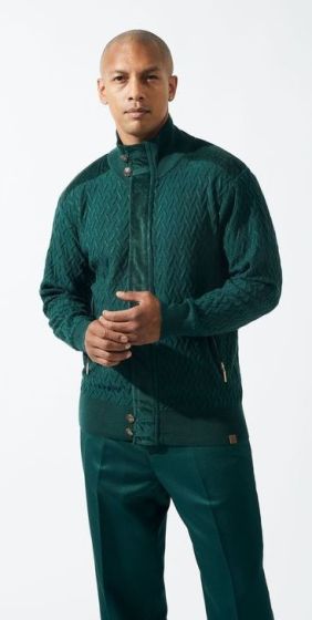 Silversilk Men's Sweater - Chevron Knit