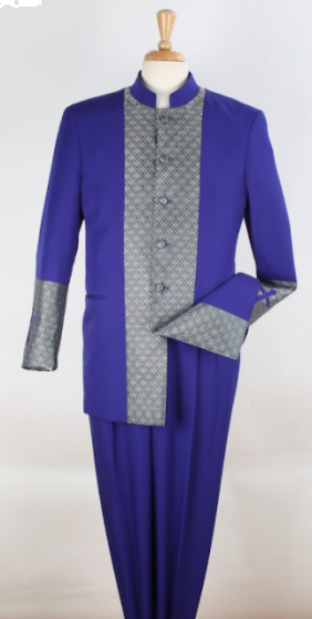 Apollo King Men's Outlet 2pc Nehru Style Suit - Pastor Church Suit
