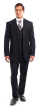 CCO Men's 3 Piece Executive Pinstripe Outlet Suit - 6 Button Vest