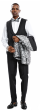 Tazio Men's 4 Piece Skinny Fit Suit - Two Tone Paisley