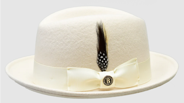 Bruno Capelo Men's 100% Australian Wool Fedora Hat - Center Dent