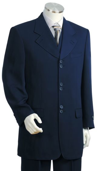 Canto Men's 3 Piece Sharkskin Fashion Suit - Double Button Jacket