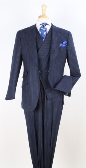 Apollo King Men's Outlet 100% Wool 3 Piece Suit - High Fashion Vest