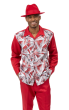 Red Montique Men's Sharp Geometric Design Walking Suit