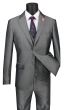 Vinci Men's 3 Piece Wool Feel Slim Fit Suit - Sharkskin