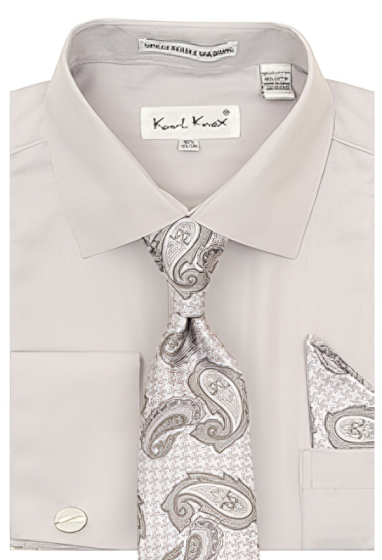 Karl Knox Men's French Cuff Shirt Set - X-Pattern