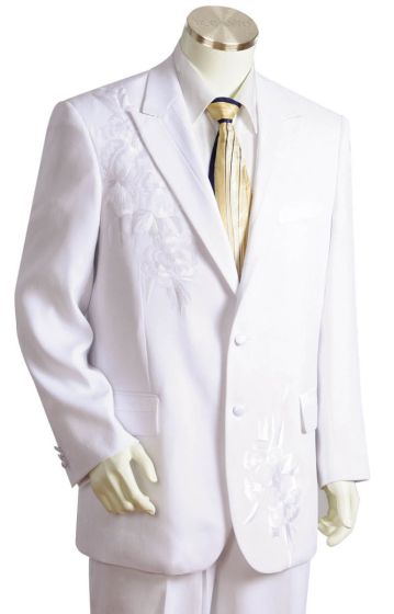 Canto Men's Outlet 2 Piece Fashion Suit - Embroidered Jacket