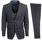 Stacy Adams Men's 3 Piece Executive Slim Suit -  Glen Plaid