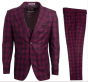 Stacy Adams Men's Outlet 3 Piece Executive Slim Suit - Windowpane
