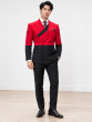 Black/Red Double Breasted Suit Peak Lapel