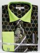 Black/Green Men's Shirts Spread Collar Dress Shirt
