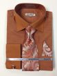 Daniel Ellissa Men's Outlet French Cuff Dress Shirt Set - Textured Solid