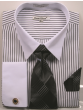 Daniel Ellissa Men's French Cuff Shirt Set - Dark Accented Tie