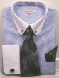 Daniel Ellissa Men's Outlet French Cuff Shirt Set - Geometric Stripes