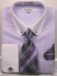 Daniel Ellissa Men's French Cuff Shirt Set - Geometric Stripes