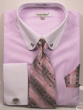 Daniel Ellissa Men's Outlet French Cuff Shirt Set - Geometric Stripes