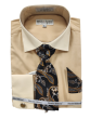 Daniel Ellissa Men's French Cuff Shirt Set - Two Tone Solid