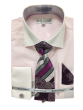 Daniel Ellissa Men's French Cuff Shirt Set - Two Tone Solid