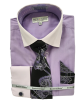 Daniel Ellissa Men's French Cuff Shirt Set - Two Tone Solid