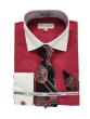 Daniel Ellissa Men's French Cuff Shirt Set - Two Tone Solid