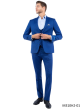 Blue Suit Men's Three Piece Suits Nailhead Fabric