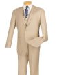 CCO Men's Outlet 3 Piece Slim Fit Executive Style Suit - Flat Front Pants