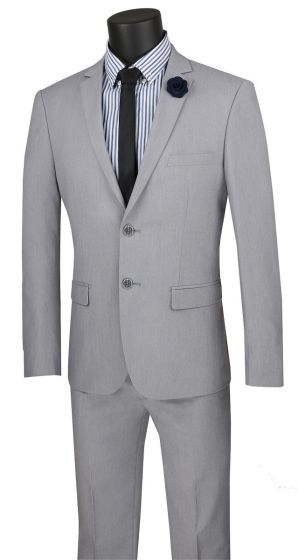 CCO Men's 2 Piece Wool Feel Ultra Slim Outlet Suit - Classic Business