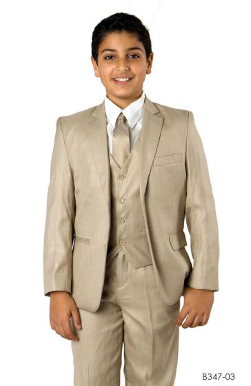 CCO Boy's 5 Piece Outlet Suit in Solid Colors - Vested w/Shirt and Tie