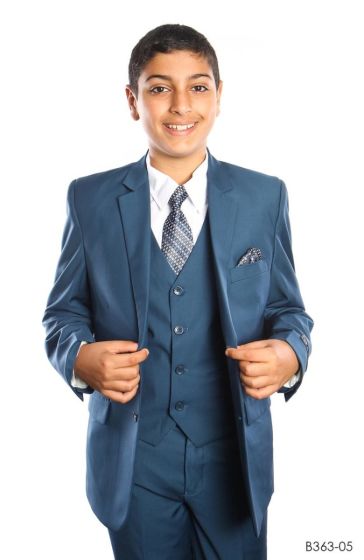Tazio Boy's 5 Piece Suit with Shirt & Tie - 4 Button Vest