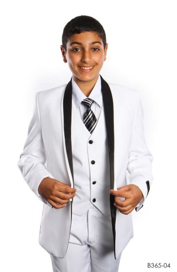 Tazio Boy's 5 Piece Suit in Solid Colors - Two Tone Trim