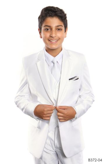 Tazio Boy's 5 Piece Suit with Shirt & Tie - Sharkskin