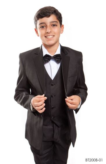 Tazio Boy's Outlet 5 Piece Tuxedo - Tuxedo Shirt and Bow Tie