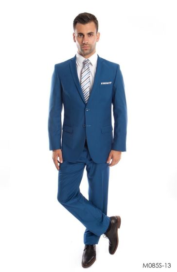 Tazio Men's 2 Piece Slim Fit Executive Suit - Side Vents
