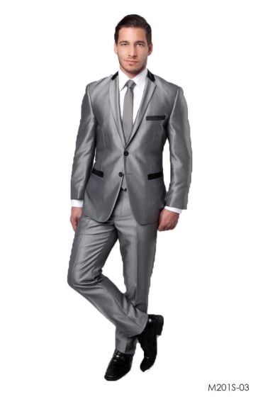 CCO Men's Outlet 2pc Slim Fit Executive Suit - Solid Shine