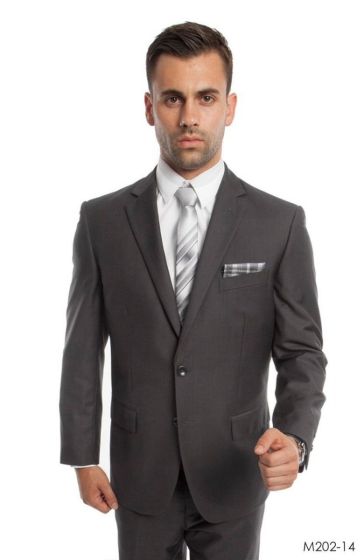 CCO Men's Outlet 2 Piece Solid Executive Suit - Flat Front Pants