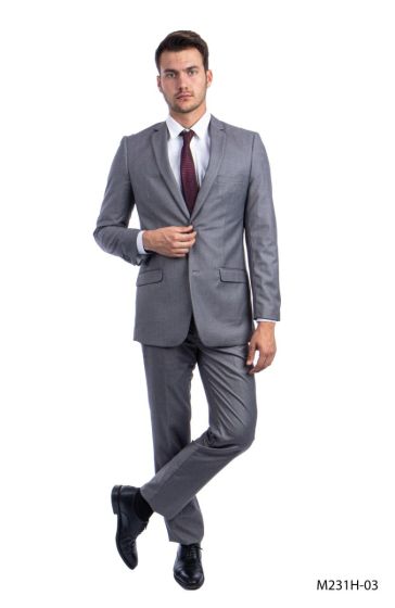 CCO Men's 2 Piece Discount Slim Fit Suit - Solid Colors