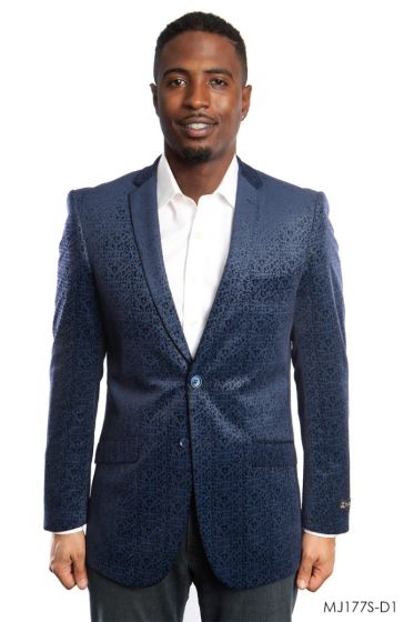 Tazio Men's Classic Fashion Sport Coat - Crackle Pattern