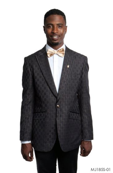 Tazio Men's Classic Fashion Sport Coat - Zigzag Pattern