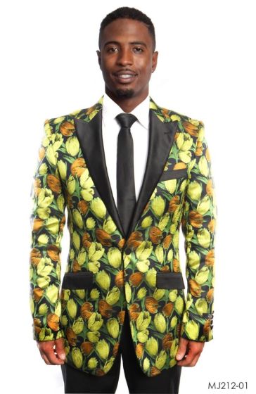 Tazio Men's Classic Fashion Sport Coat - Tulip Pattern