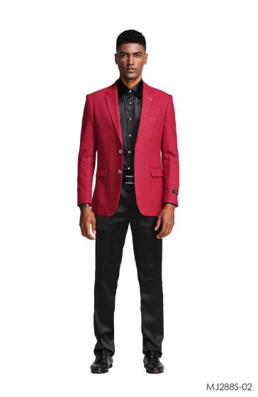 Tazio Men's Slim Fit Fashion Sport Coat - Bold Solid Color