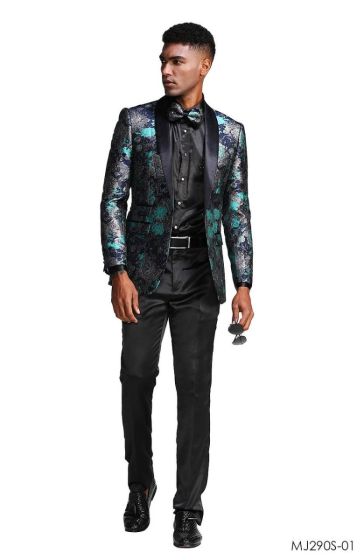 Tazio Men's Outlet Classic Fashion Sport Coat - Vibrant Floral Design