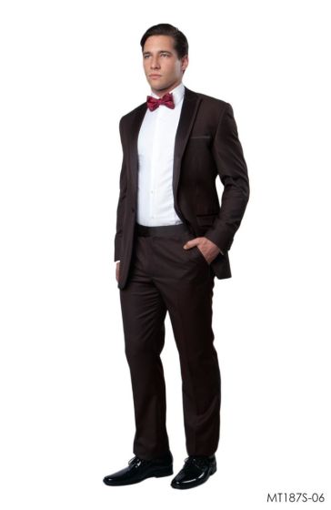 CCO Men's Outlet 2pc Slim Fit Tuxedo - Satin Lapel with Trim