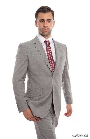 Zegarie Men's 2 Piece Modern Fit 100% Wool Suit - Solid Colors