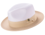 Montique Men's Fedora Style Straw Hat - Two Tone