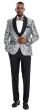 CCO Men's Outlet 4 Piece Skinny Fit Suit - Two Tone Paisley